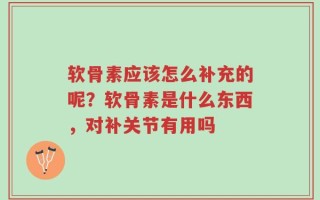 软骨素应该怎么补充的呢？软骨素是什么东西，对补关节有用吗
