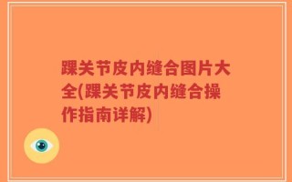踝关节皮内缝合图片大全(踝关节皮内缝合操作指南详解)