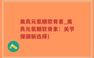 美良元氨糖软骨素_美良元氨糖软骨素：关节保健新选择)