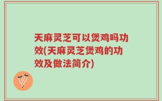 天麻灵芝可以煲鸡吗功效(天麻灵芝煲鸡的功效及做法简介)
