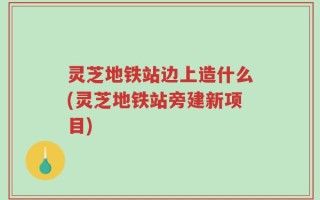 灵芝地铁站边上造什么(灵芝地铁站旁建新项目)