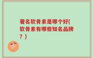 著名软骨素是哪个好(软骨素有哪些知名品牌？)