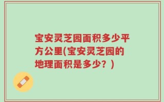 宝安灵芝园面积多少平方公里(宝安灵芝园的地理面积是多少？)
