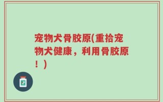 宠物犬骨胶原(重拾宠物犬健康，利用骨胶原！)