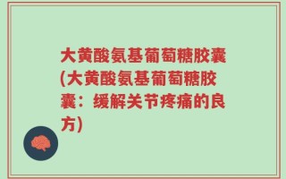 大黄酸氨基葡萄糖胶囊(大黄酸氨基葡萄糖胶囊：缓解关节疼痛的良方)