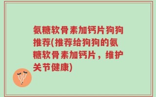 氨糖软骨素加钙片狗狗推荐(推荐给狗狗的氨糖软骨素加钙片，维护关节健康)