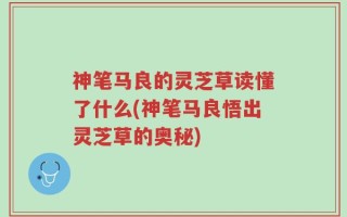 神笔马良的灵芝草读懂了什么(神笔马良悟出灵芝草的奥秘)