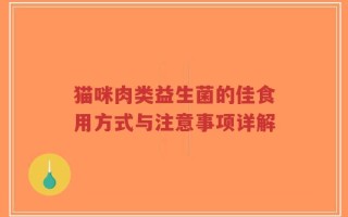 猫咪肉类益生菌的佳食用方式与注意事项详解