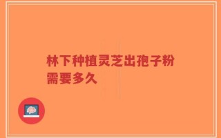 林下种植灵芝出孢子粉需要多久