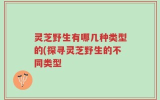 灵芝野生有哪几种类型的(探寻灵芝野生的不同类型