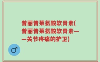 普丽普莱氨酸软骨素(普丽普莱氨酸软骨素——关节疼痛的护卫)