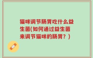 猫咪调节肠胃吃什么益生菌(如何通过益生菌来调节猫咪的肠胃？)