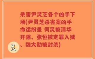 杀害尹灵芝各个凶手下场(尹灵芝杀害案凶手命运纷呈 何炅被清华开除、张恒被定罪入狱、魏大勋被封杀)