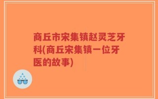 商丘市宋集镇赵灵芝牙科(商丘宋集镇一位牙医的故事)