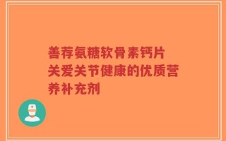 善荐氨糖软骨素钙片 关爱关节健康的优质营养补充剂