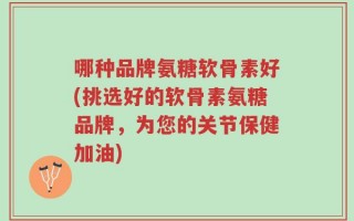 哪种品牌氨糖软骨素好(挑选好的软骨素氨糖品牌，为您的关节保健加油)
