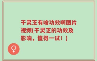 干灵芝有啥功效啊图片视频(干灵芝的功效及影响，值得一试！)