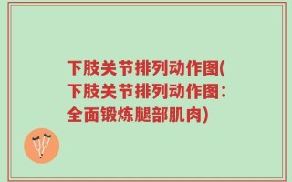 下肢关节排列动作图(下肢关节排列动作图：全面锻炼腿部肌肉)