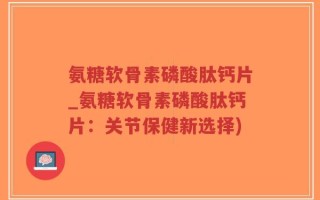 氨糖软骨素磷酸肽钙片_氨糖软骨素磷酸肽钙片：关节保健新选择)