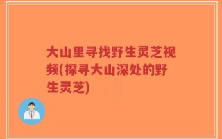大山里寻找野生灵芝视频(探寻大山深处的野生灵芝)