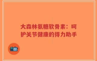 大森林氨糖软骨素：呵护关节健康的得力助手