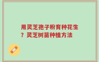 用灵芝孢子粉育种花生？灵芝树苗种植方法