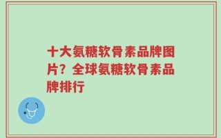 十大氨糖软骨素品牌图片？全球氨糖软骨素品牌排行