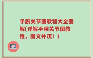 手腕关节图教程大全图解(详解手腕关节图教程，图文并茂！)