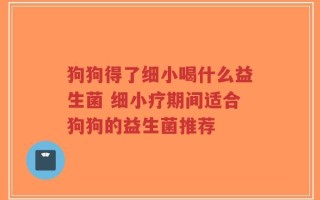 狗狗得了细小喝什么益生菌 细小疗期间适合狗狗的益生菌推荐