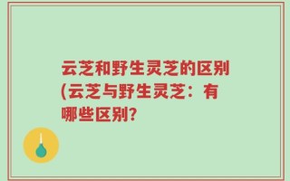 云芝和野生灵芝的区别(云芝与野生灵芝：有哪些区别？