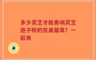 多少灵芝才能奏响灵芝孢子粉的完美篇章？一起来