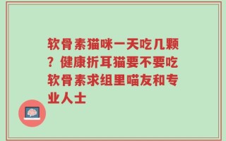 软骨素猫咪一天吃几颗？健康折耳猫要不要吃软骨素求组里喵友和专业人士