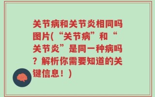 关节病和关节炎相同吗图片(“关节病”和“关节炎”是同一种病吗？解析你需要知道的关键信息！)