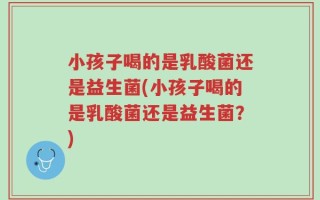 小孩子喝的是乳酸菌还是益生菌(小孩子喝的是乳酸菌还是益生菌？)