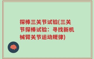 探棒三关节试验(三关节探棒试验：寻找新机械臂关节运动规律)