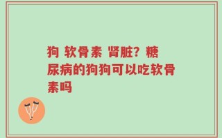 狗 软骨素 肾脏？糖尿病的狗狗可以吃软骨素吗