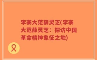 李寨大范薛灵芝(李寨大范薛灵芝：探访中国革命精神象征之地)