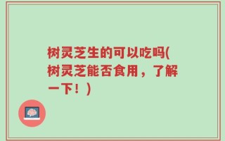 树灵芝生的可以吃吗(树灵芝能否食用，了解一下！)