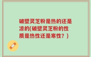 破壁灵芝粉是热的还是凉的(破壁灵芝粉的性质是热性还是寒性？)