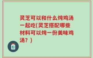 灵芝可以和什么炖鸡汤一起吃(灵芝搭配哪些材料可以炖一份美味鸡汤？)