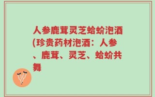 人参鹿茸灵芝蛤蚧泡酒(珍贵药材泡酒：人参、鹿茸、灵芝、蛤蚧共舞