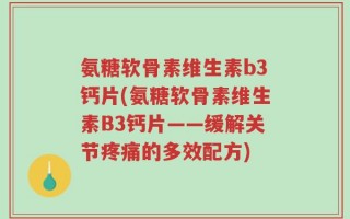 氨糖软骨素维生素b3钙片(氨糖软骨素维生素B3钙片——缓解关节疼痛的多效配方)
