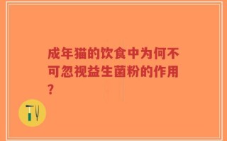 成年猫的饮食中为何不可忽视益生菌粉的作用？