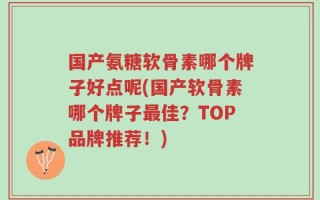 国产氨糖软骨素哪个牌子好点呢(国产软骨素哪个牌子最佳？TOP品牌推荐！)