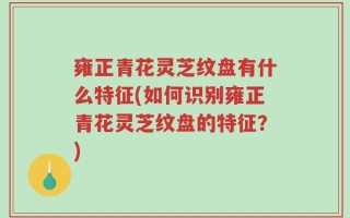 雍正青花灵芝纹盘有什么特征(如何识别雍正青花灵芝纹盘的特征？)