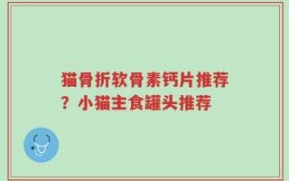 猫骨折软骨素钙片推荐？小猫主食罐头推荐