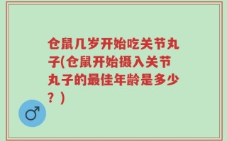 仓鼠几岁开始吃关节丸子(仓鼠开始摄入关节丸子的最佳年龄是多少？)