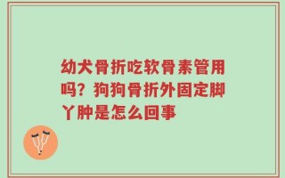 幼犬骨折吃软骨素管用吗？狗狗骨折外固定脚丫肿是怎么回事