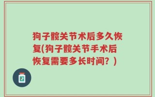 狗子髋关节术后多久恢复(狗子髋关节手术后恢复需要多长时间？)