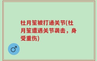 杜月笙被打通关节(杜月笙遭遇关节袭击，身受重伤)